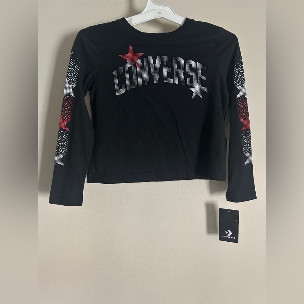 NWT Converse girls long sleeve T-shirt Size M 10-12 YRS